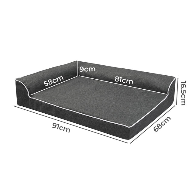 Pawz Orthopedic Dog Bed L Grey-1954802426099929090