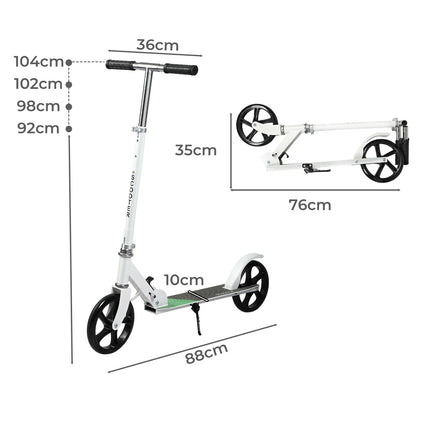 MONVELO Folding Scooter Dual Large Wheels White-1973193577207042050
