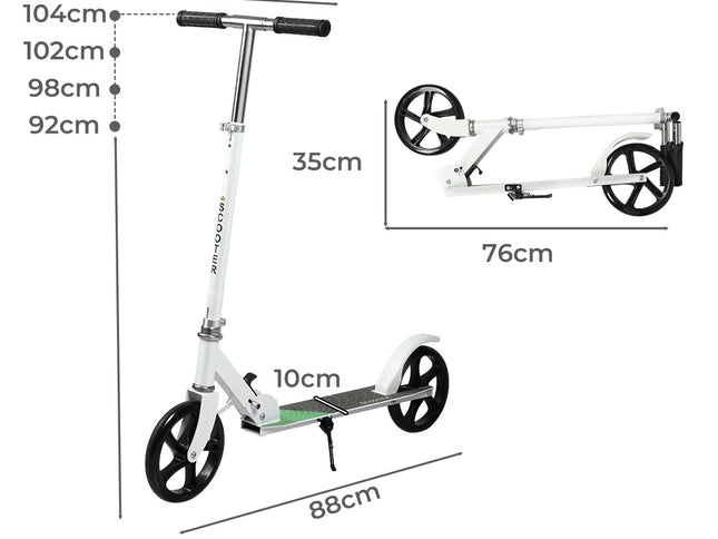 MONVELO Folding Scooter Dual Large Wheels White-1973193577207042050