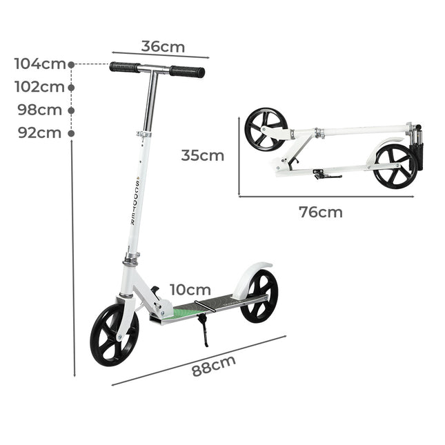 MONVELO Folding Scooter Dual Large Wheels White-1973193577207042050
