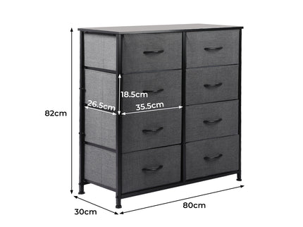 Levede Storage Cabinet Tower Chest Dark Grey-1917016725627473922
