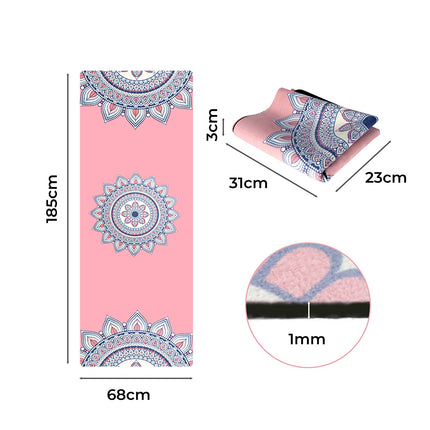 Centra Yoga Mat Foldable Non-Slip Exercise Pink-1973193794564263938