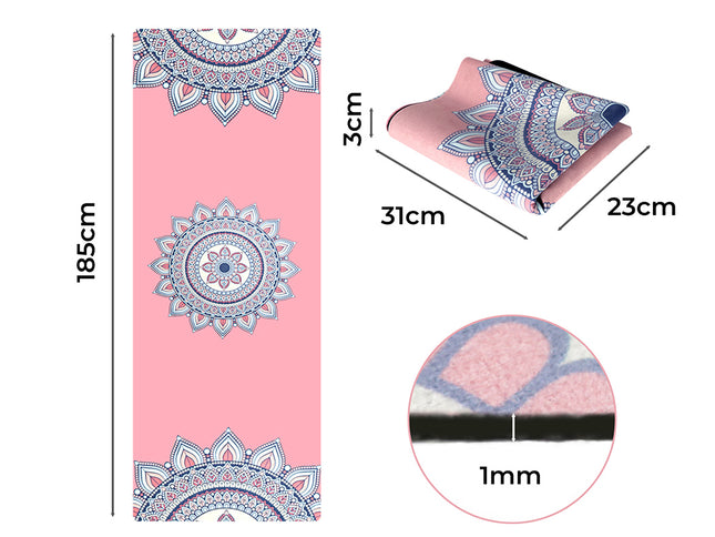 Centra Yoga Mat Foldable Non-Slip Exercise Pink-1973193794564263938
