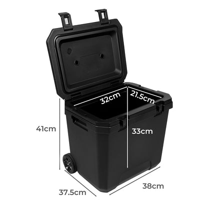 Mountview Cooler Ice Box 27L/43L Portable Chest Trolly For Camping BBQ Picnic-1973193452267114498