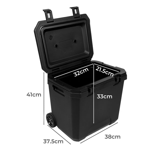 Mountview Cooler Ice Box 27L/43L Portable Chest Trolly For Camping BBQ Picnic-1973193452267114498