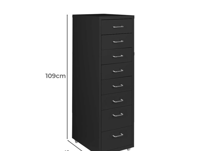 Levede 8 Drawer Office Cabinet Drawers Black-1973193873849192450