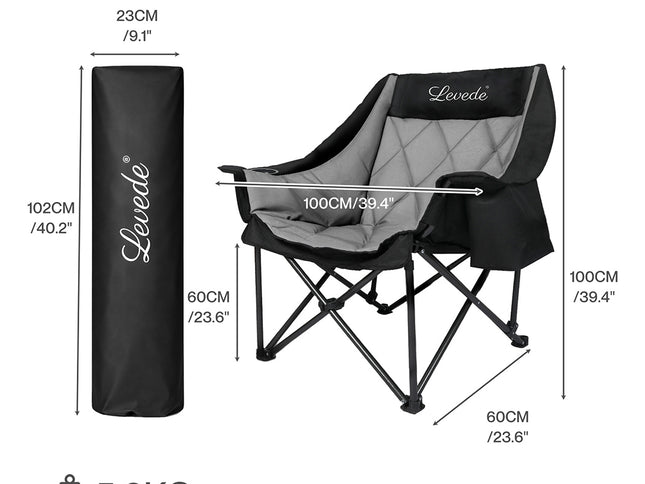 Levede Folding Camping Chair Extra Large Outdoor Portable Fishing Travel Seat-2050056782147096578