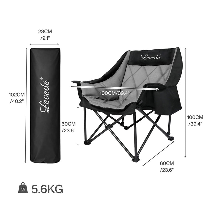 Levede Folding Camping Chair Extra Large Outdoor Portable Fishing Travel Seat-2050056782147096578