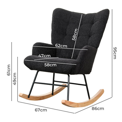 Levede Fleece Rocking Chair-1973193438832758786