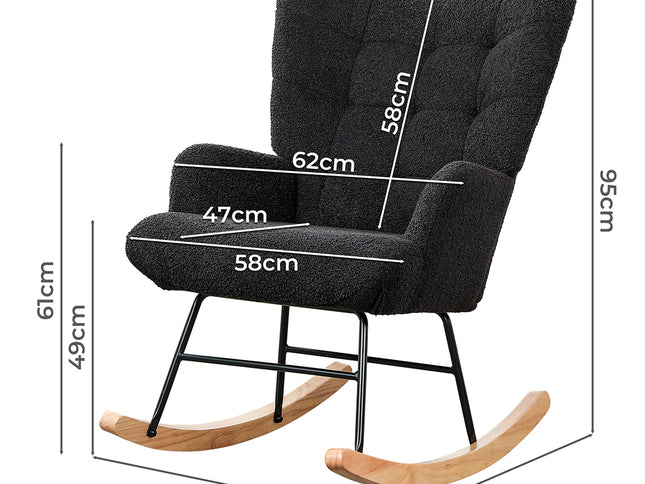 Levede Fleece Rocking Chair-1973193438832758786
