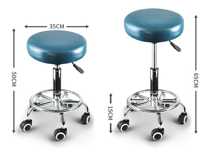 Levede 2x Barstool Swivel Salon Hairdressing Teal-1864184633273487362