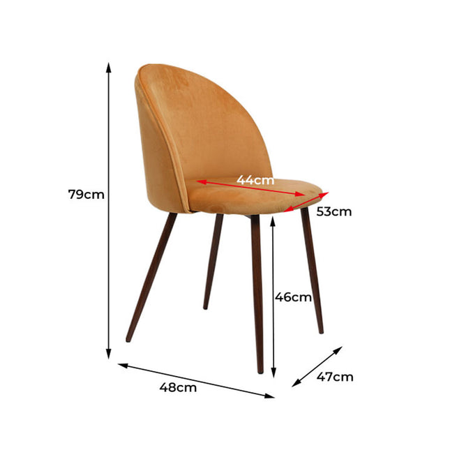 Levede 2x Dining Chairs Seat French Mustard-1973194069995819010