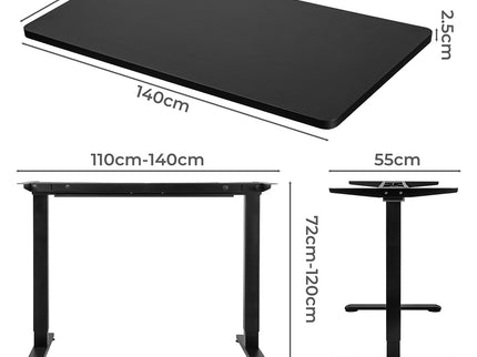 Levede Motorised Standing Desk Adjustable 140cm Black 1000x 1MM-1942353111385509890