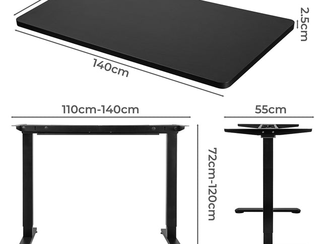Levede Motorised Standing Desk Adjustable 140cm Black 1000x 1MM-1942353111385509890