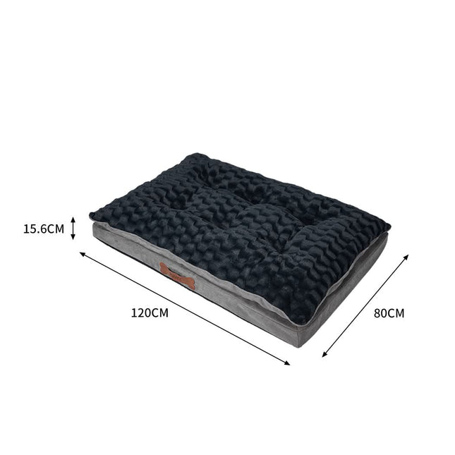 Dog Calming Bed Warm Soft Plush Comfy XL Grey X-Large-1954802527811801090