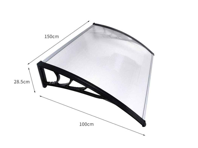 Mountview Window Door Awning Outdoor 1M X 1.5M Transparent 1x1.5M-1973193987405778946
