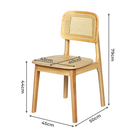 Levede 4x Rattan Dining Chair Wooden Kitchen Chair-2006733383874514946