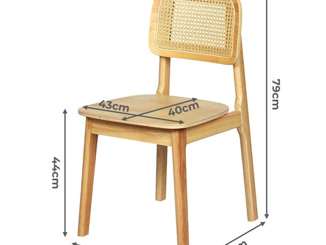 Levede 4x Rattan Dining Chair Wooden Kitchen Chair-2006733383874514946