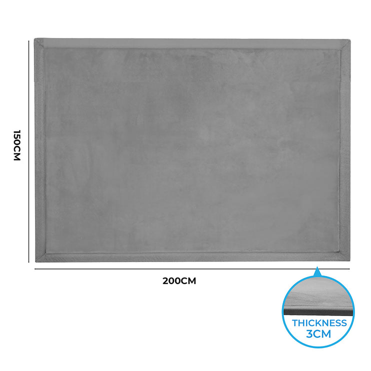 Marlow Coral Velvet Area Rugs Large Mat 150x200cm Grey-1975420340150603778
