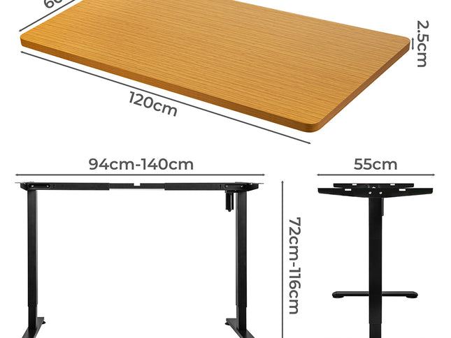 Levede Motorised Standing Desk Height 120cm Natural 800x 1.5MM-1975420504957390850