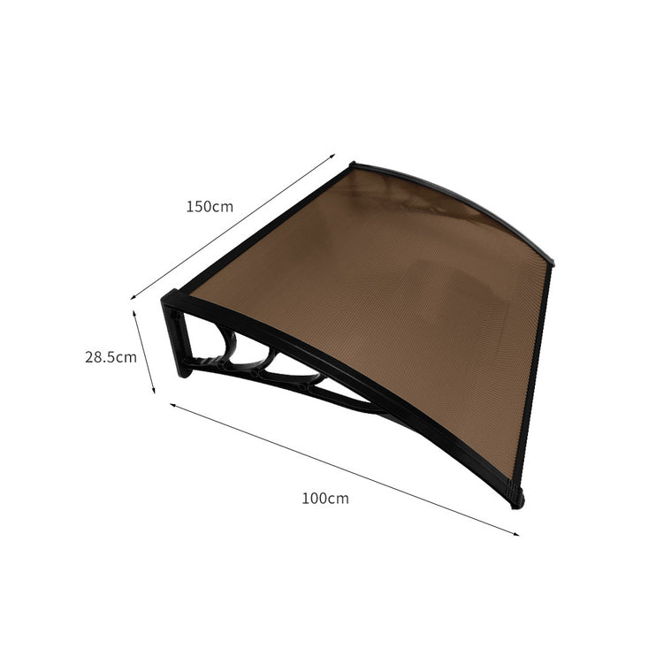 Mountview Window Door Awning Outdoor 1M X 1.5M Brown 1x1.5M-1973193987636465666