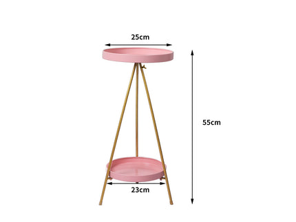 Levede Plant Stand 2 Tiers Outdoor Indoor Pink Gold Medium-1864184724495405058
