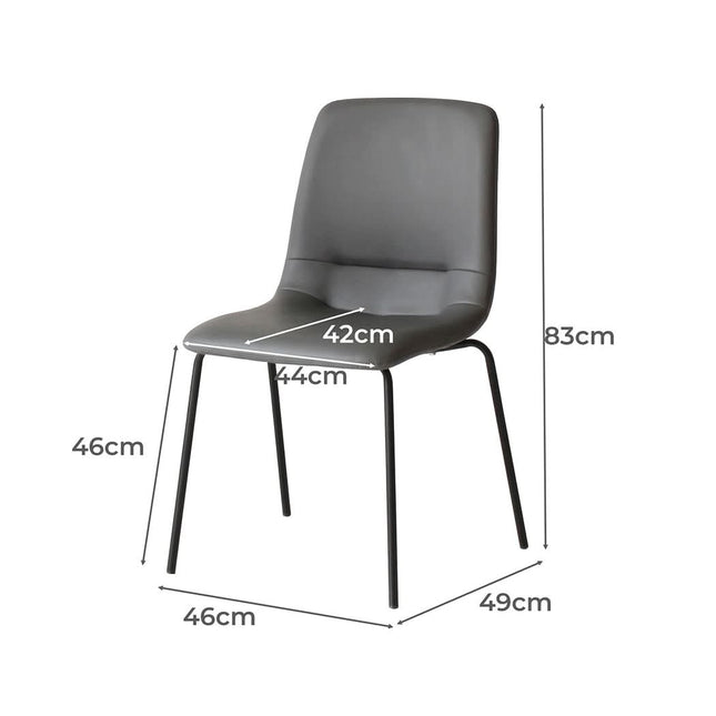 Levede Stackable Dining Chairs Kitchen Grey-1954802990997180418