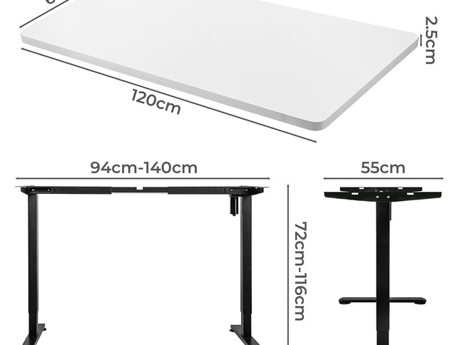 Levede Motorised Standing Desk Height 120cm White 800x 1.5MM-1975420505313906690