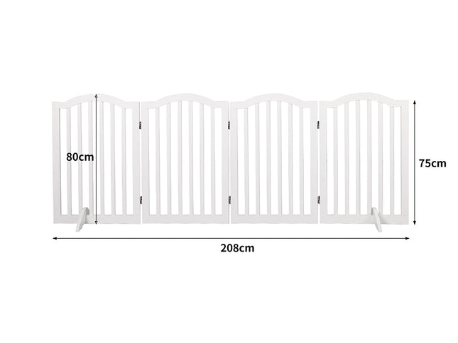 PaWz Wooden Pet Gate Dog Fence Safety White-1973193663785865218