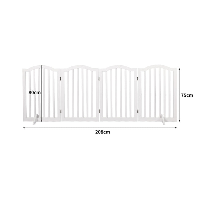 PaWz Wooden Pet Gate Dog Fence Safety White-1973193663785865218