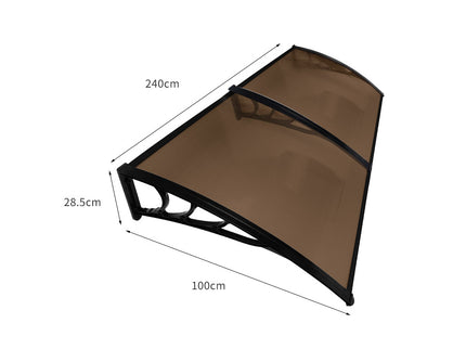 Mountview Window Door Awning Outdoor 1M X 2.4M Brown 1x2.4M-1886651038455435266