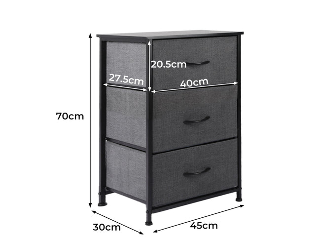 Levede Storage Cabinet Tower Chest Dark Grey-1973194073615503362