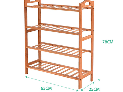 Levede 2x 4 Tier Bamboo Shoe Rack Shoes-1910113026560888834
