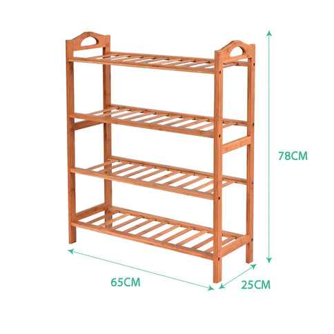 Levede 2x 4 Tier Bamboo Shoe Rack Shoes-1910113026560888834