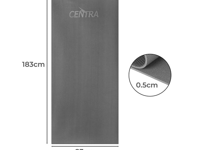 Centra Yoga Mat Non Slip 5mm Exercise Grey-1973193794945945602