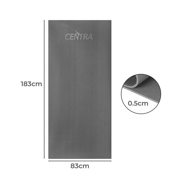Centra Yoga Mat Non Slip 5mm Exercise Grey-1973193794945945602