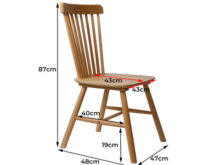 Levede 2x Dining Chairs Kitchen Windor Oak-1942353393267904514