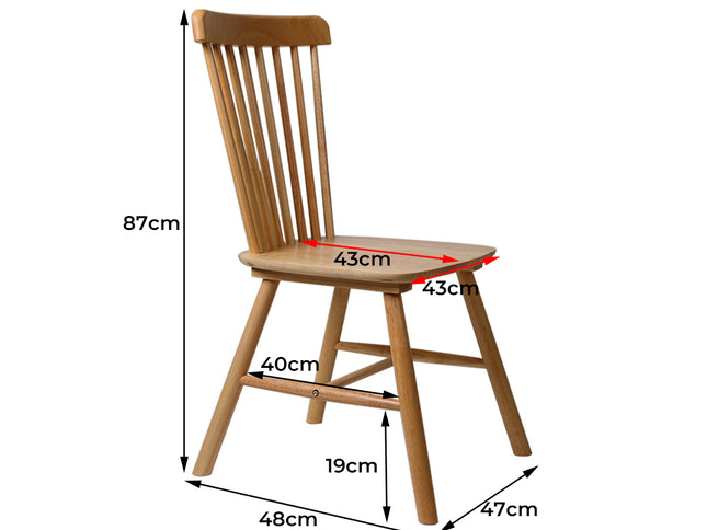 Levede 2x Dining Chairs Kitchen Windor Oak-1942353393267904514