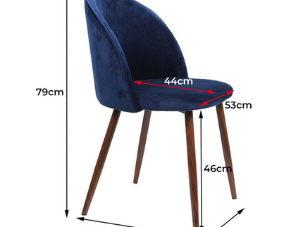 Levede 2x Dining Chairs Seat French Navy-1942353394748493826