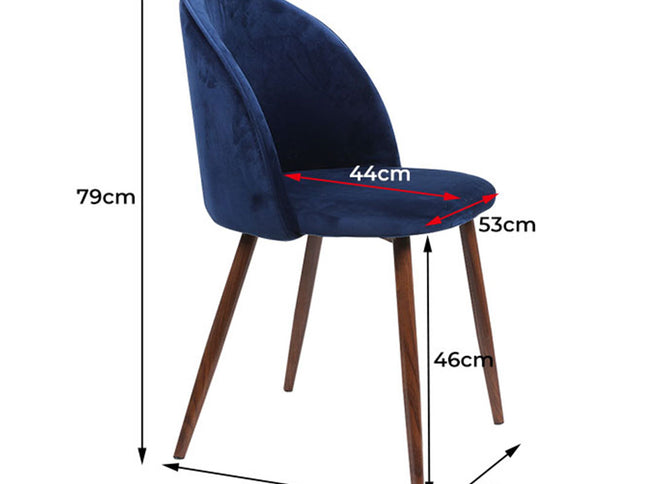 Levede 2x Dining Chairs Seat French Navy-1942353394748493826