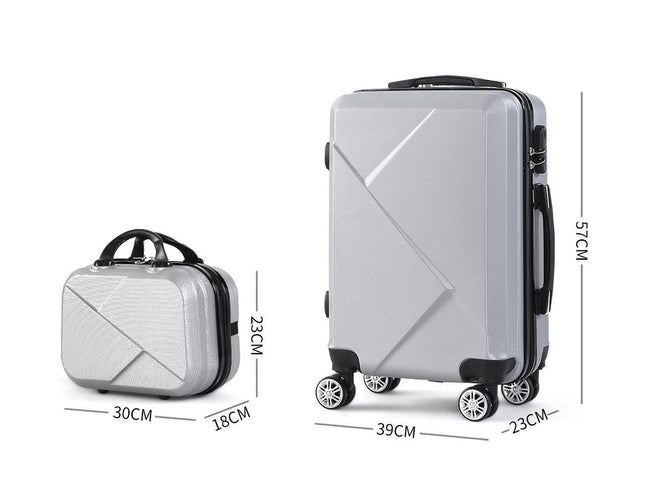 Slimbridge 2pcs 20"Travel Luggage Set Grey-1975420479338582018