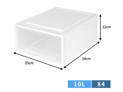 Plastic Storage Drawers Stackable Containers S 4PK Small-1864184611874148354