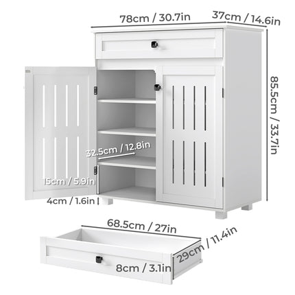 Levede Shoe Cabinet Door Storage Rack Cupboard White-2029387290895323138