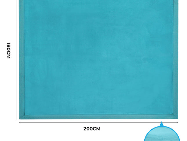 Marlow Coral Velvet Area Rugs Large Mat 180x200cm Blue-1973193521246638082