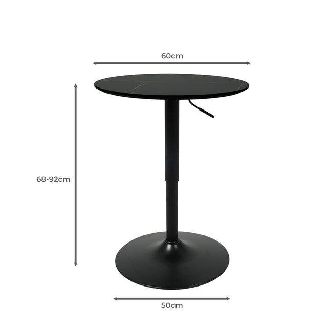 Levede Bar Table Swivel Gas Lift Counter Black-1954802991219478530