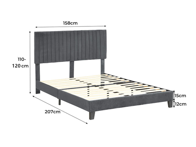 Levede Bed Frame Queen Size Mattress Grey-1942353318898700290
