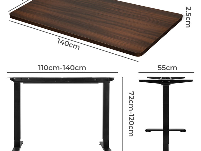 Levede Motorised Standing Desk Adjustable 140cm Walnut 1000x 1MM-1973193823706288130