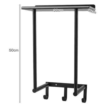 Levede Wall Mounted Towel Rack Towel Holder 3 Hooks Bathroom Towel Storage-2050059022073204738