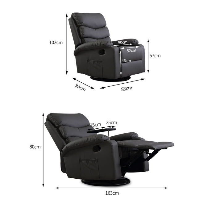 Levede Massage Chair Recliner 360 Swivel Black-1975420439572385794
