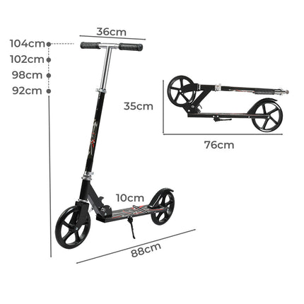 MONVELO Folding Scooter Dual Large Wheels Black-1973193577018298370
